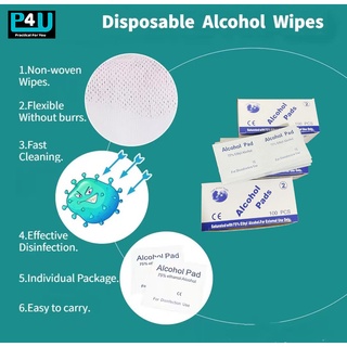 100pcs Disposable Alcohol Pads/Swab Saturated with 75% Ethyl Alcohol