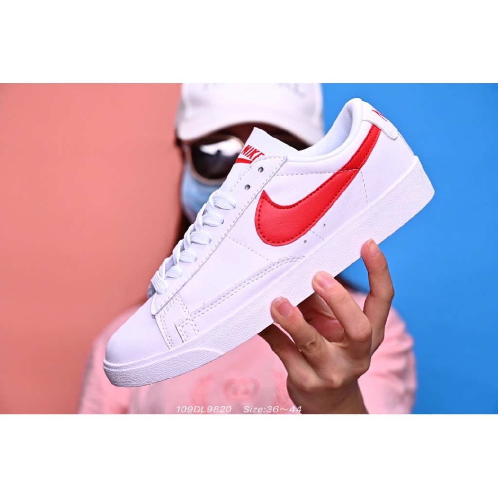 nike blazer low white and red