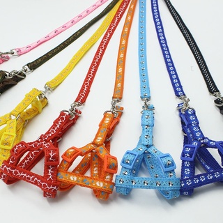 High Quality Cotton Nylon Assorted Printed Design Harness with leash Set - Pet Dog Printed Harness