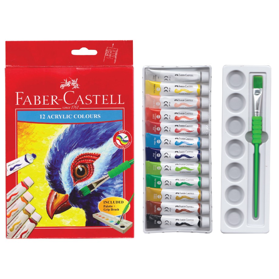  Faber  Castell  Acrylic  Colours 12  colors Shopee Philippines