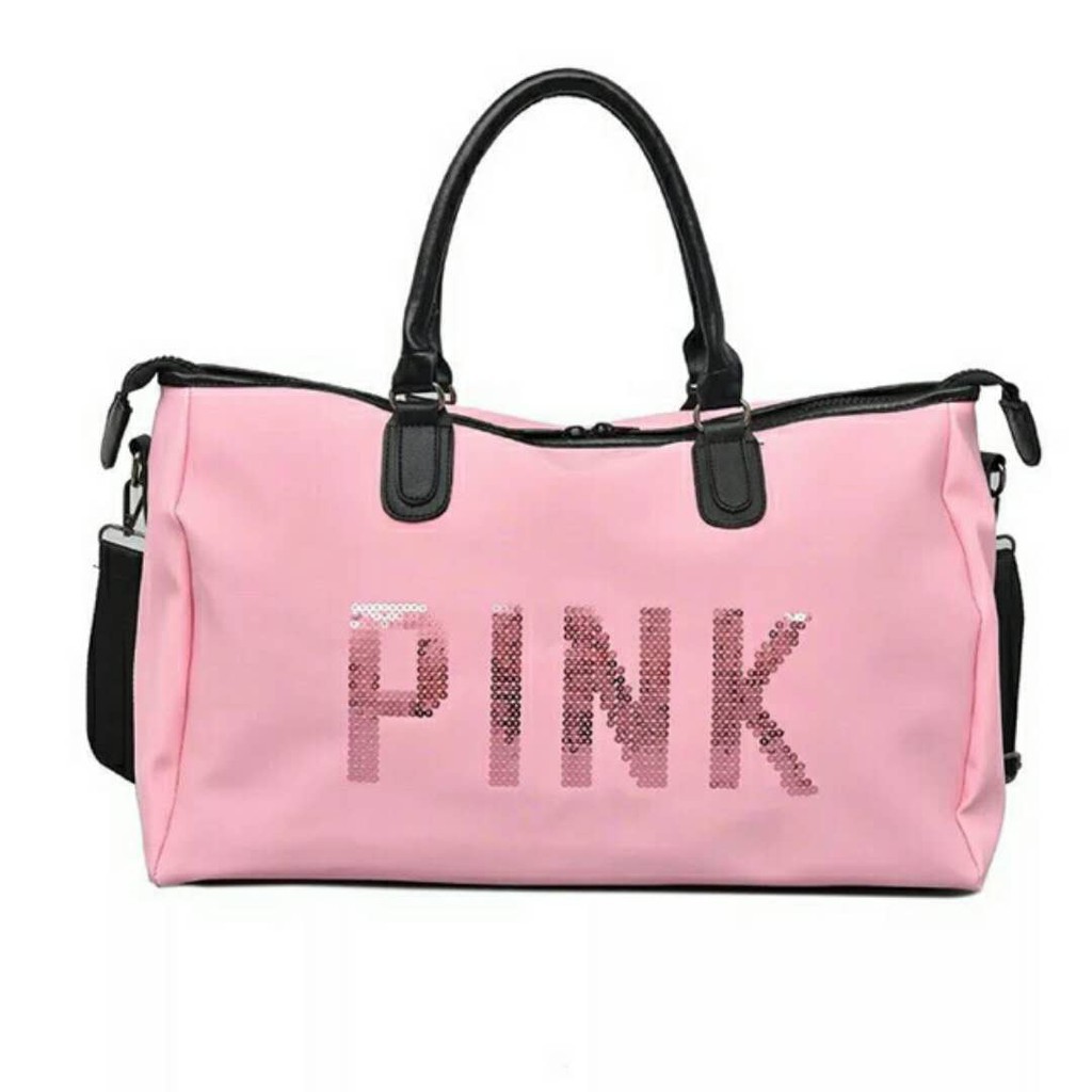 large pink gym bag