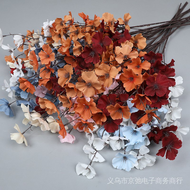 Begonia Flower Artificial Wooden Wedding Set Fake Ground Row Decorative ...