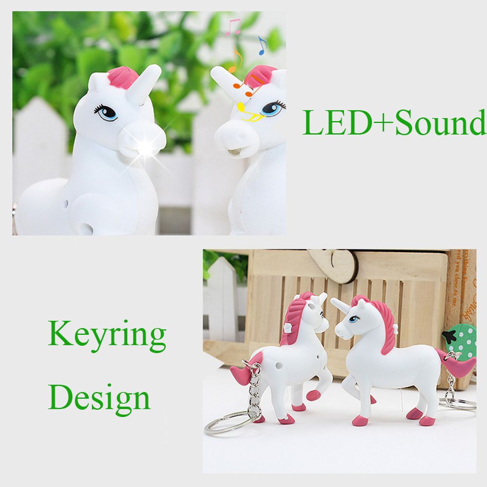 Cute Unicorn Keyring Torch Pocket Torch Perfect For Children Makes a Noise