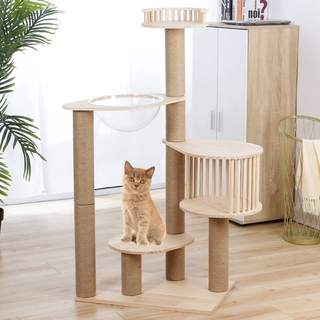 Small Cat Climbing Frame Cat Nest Cat Tree Integrated Space Capsule Solid Wood Cat Shelf Four Seasons Universal Scratching Pole Jumping Platform/Cat Jumping Platform Sisal Cat Climbing Frame Cat Tower/Cat Scratching Tree Rattan Climbing Frame