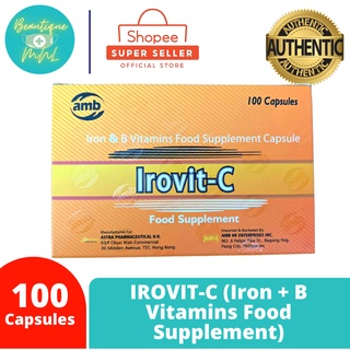 Irovit-C Iron + B Vitamins Food Supplement (100 CAPSULES)