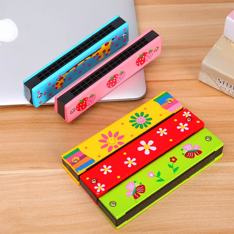 Educational Musical Wooden Harmonica Instrument Toy Kids Gifts New Creativ H2A6 