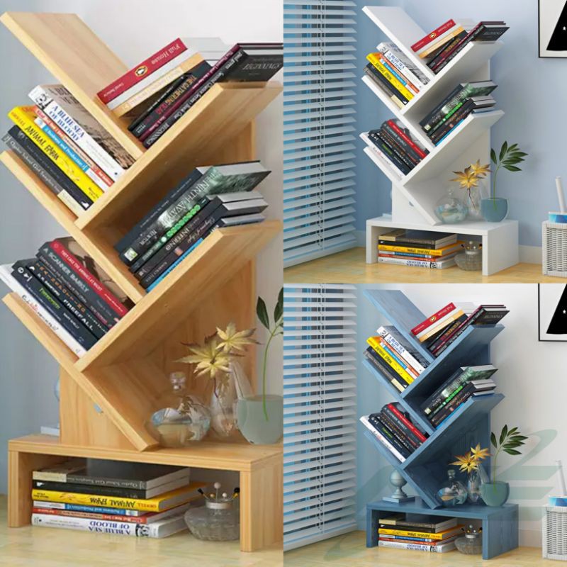 6 Tier Book Shelf  Bookcase Storage Rack Creative Tree 