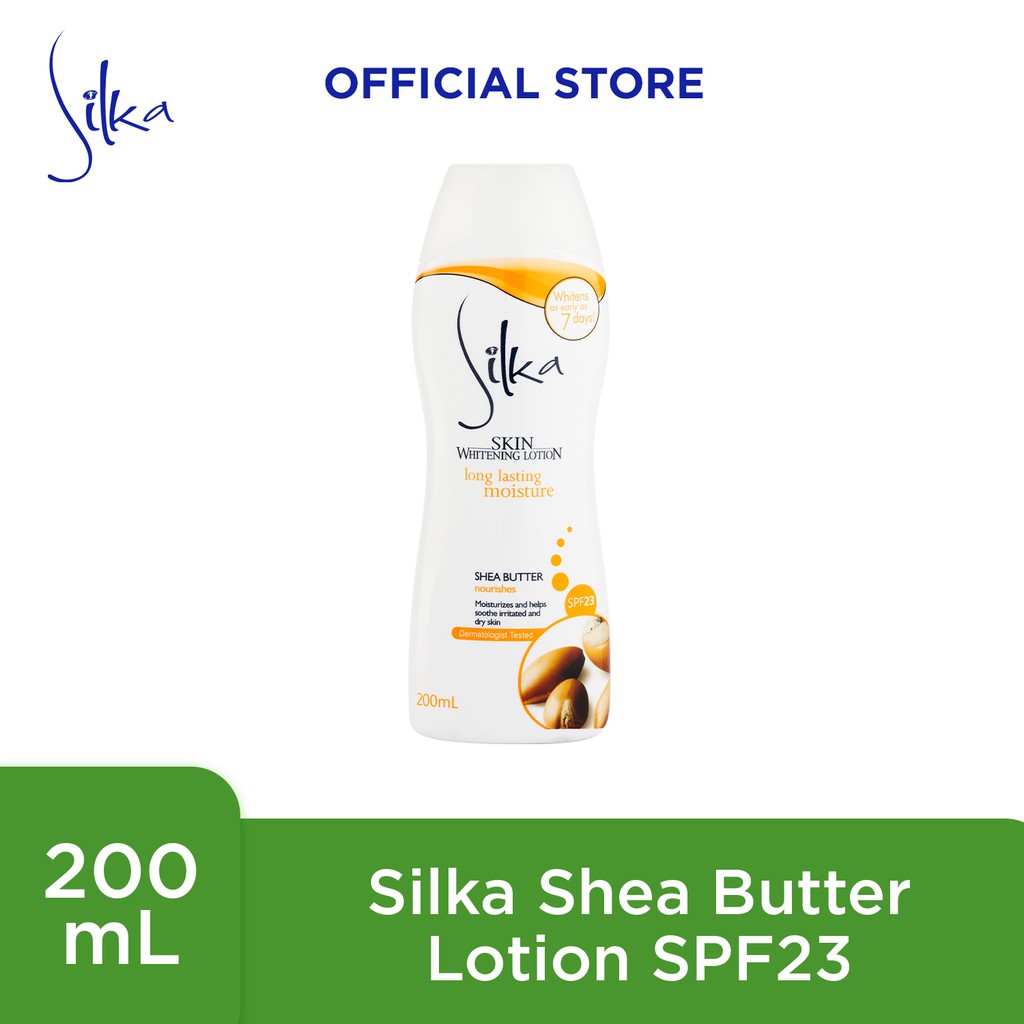 Silka Whitening Lotion Long Lasting (Shea Butter) 200ml Shopee