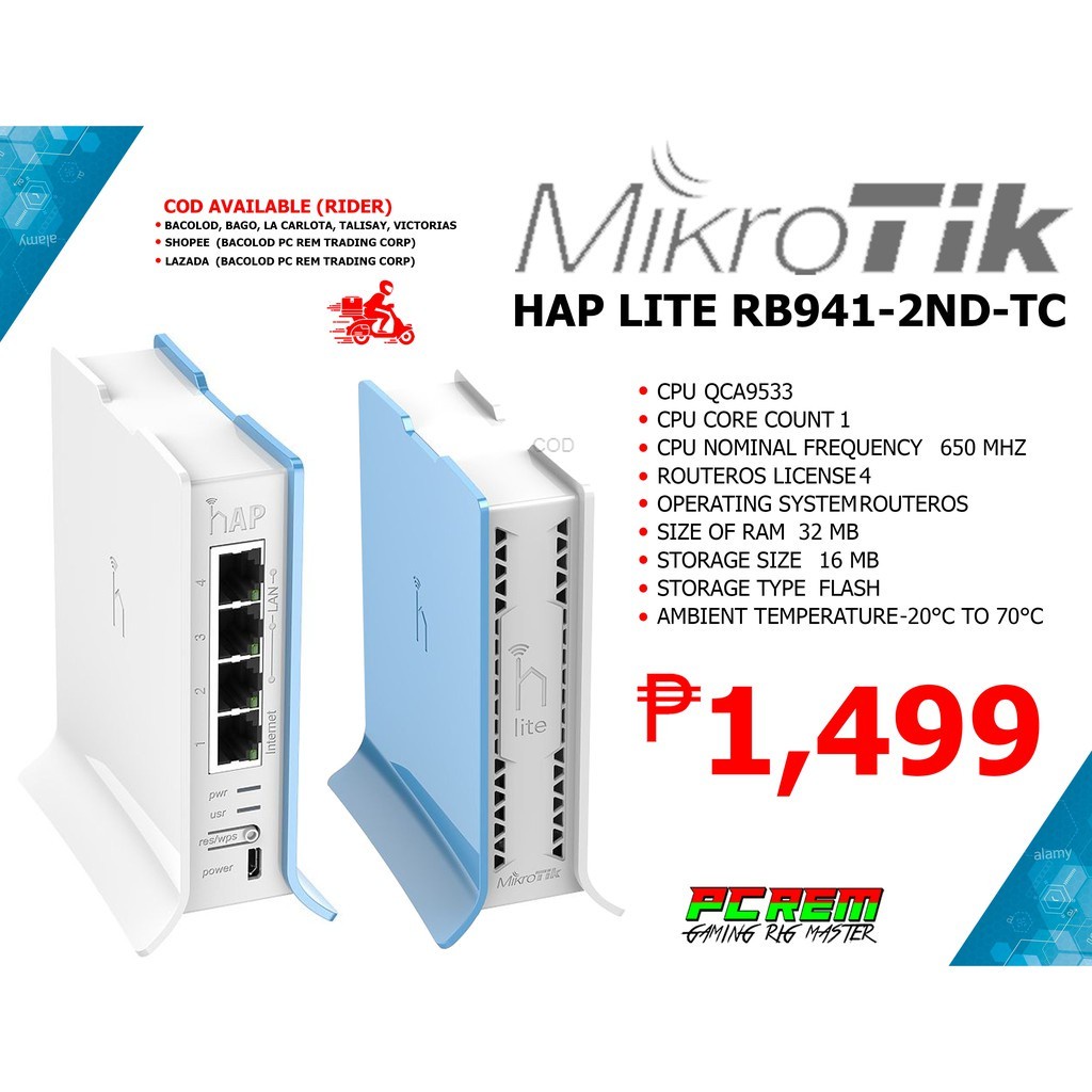 MIKROTIK HAP LITE RB941-2ND-TC | Shopee Philippines