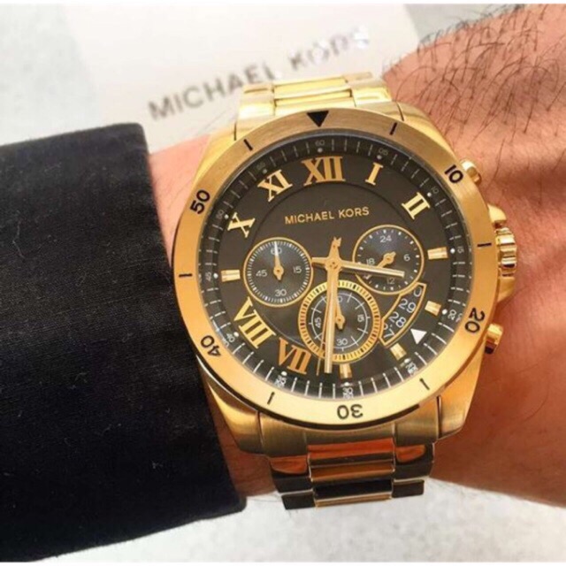 MK Michael Kors Brecken Black Gold Tone 