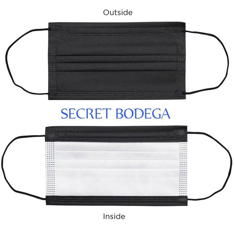 SECRET BODEGA 50 PCS Black White Face Mask Thick Makapal Excellent Quality #1