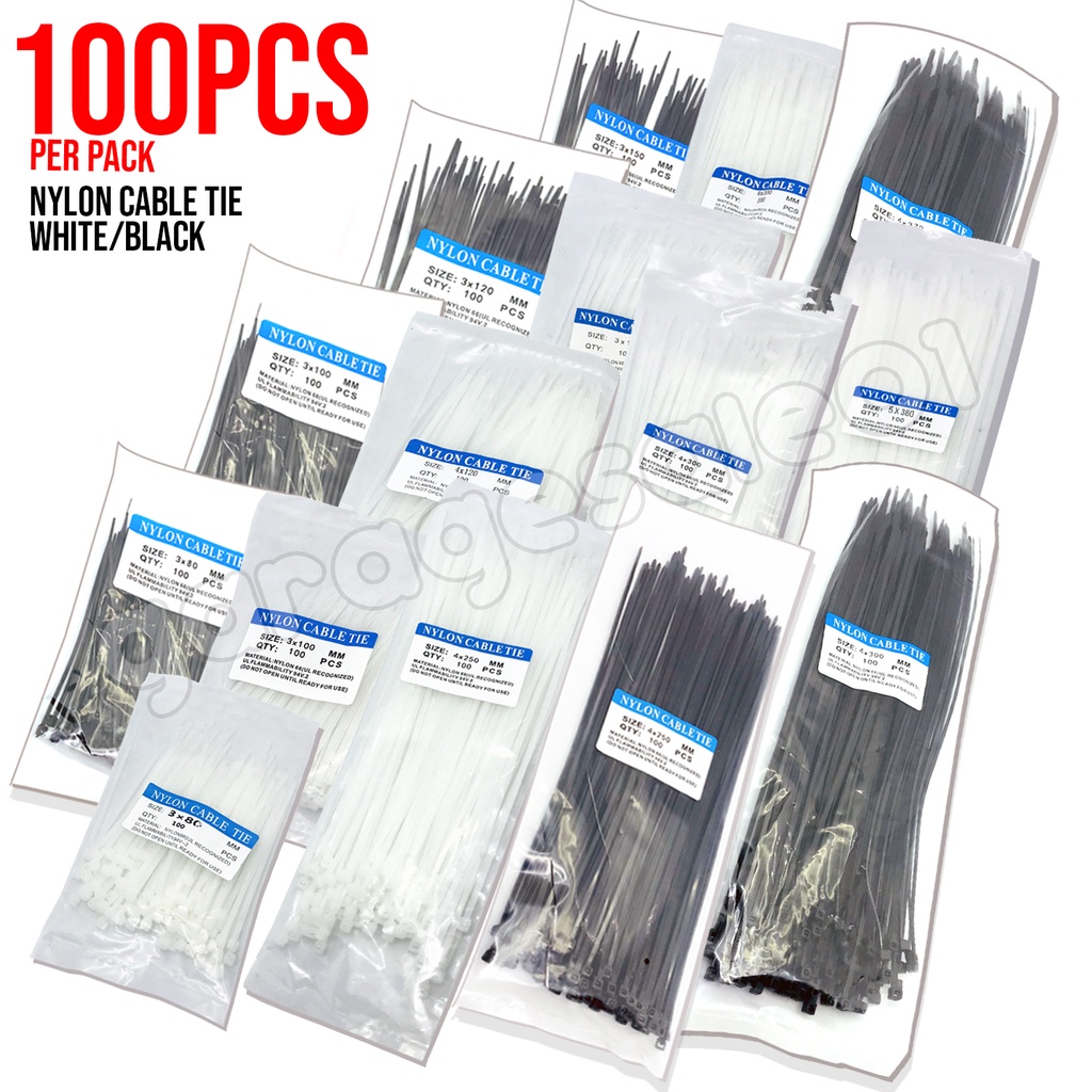⚡100Pcs Releasable Self locking Nylon Cable Ties Wire Zip Tie Cord