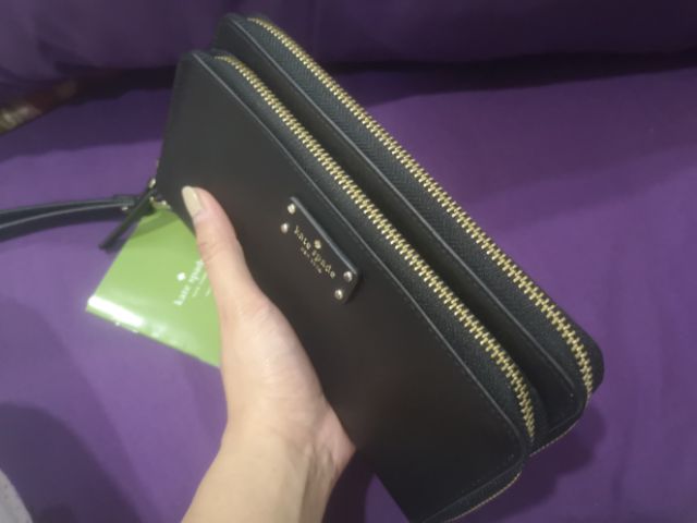 Kate Spade Black Anita Grove Street Double Zip Wristlet Wallet | Shopee  Philippines