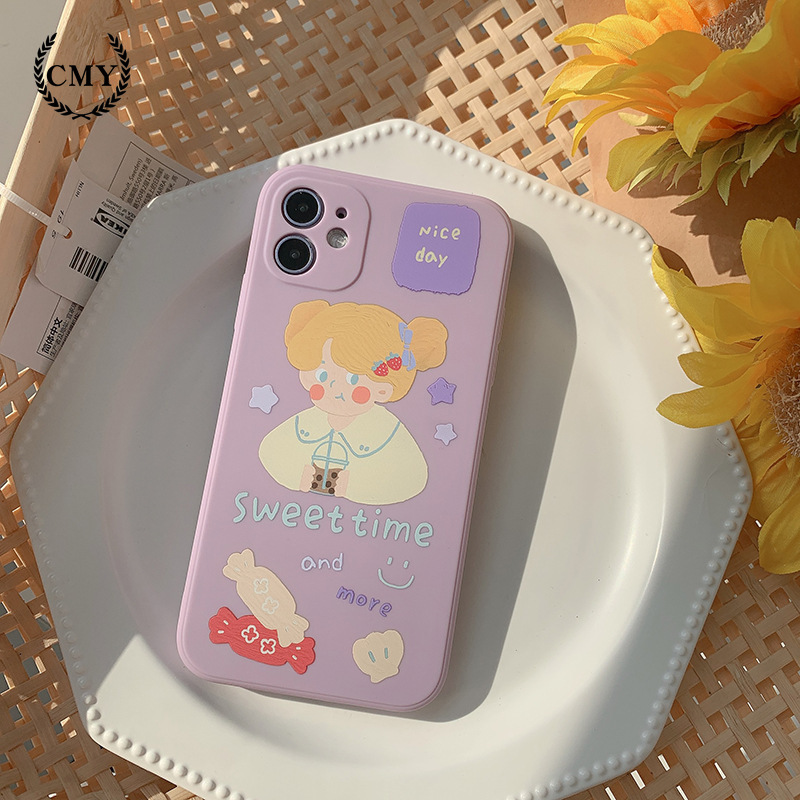 Iphone Case Iphone 11 Pro Max Case Iphone 12 Pro Max Iphone 7 Plus Case Tpu Silicone Mobile Phone Case Iphone 12 Mini Oil Painting Girl Case Silicone Phone Case For Iphone