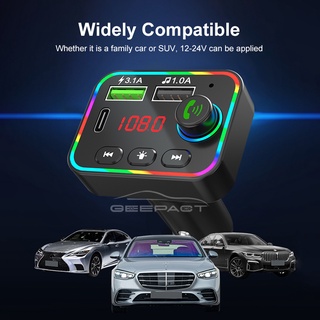 （Hot）Geepact 3.1A Quick USB Car Charger Bluetooth Car Bluetooth Receiver	Transmitter Aux Modulator H #7