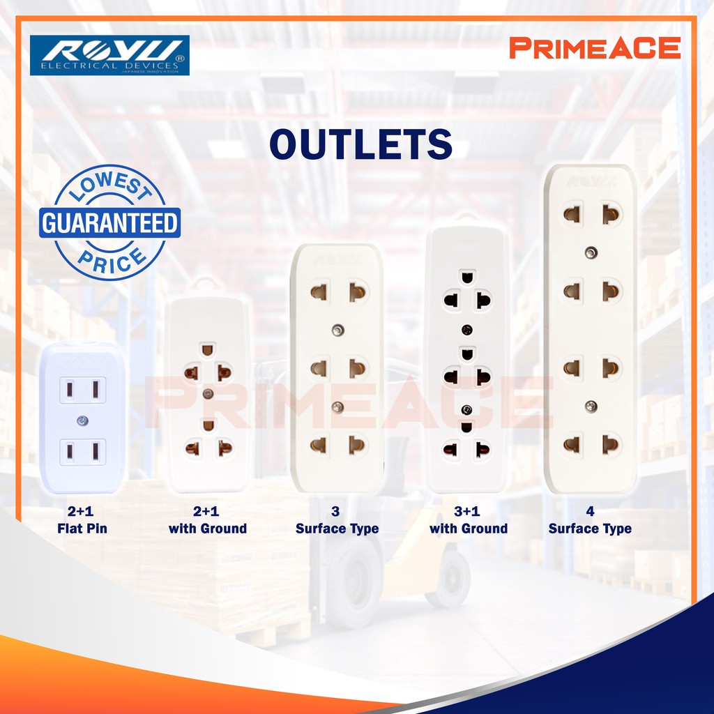 OUTLETS Surface Type/Flat PIN/Universal/with Ground (ROYU) Shopee