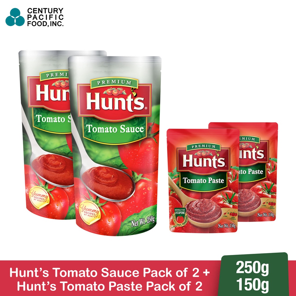 Hunt's Tomato Paste 150g Pack of 2 + Hunt's Tomato Sauce Traditional 250g Pack of 2 Shopee