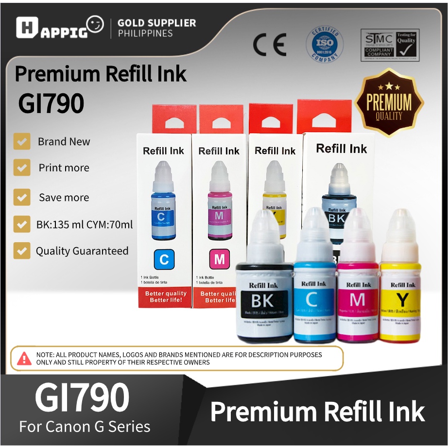 Canon Ink GI790 Refill Ink 790 Ink Compatible For Canon PIXMA G1010