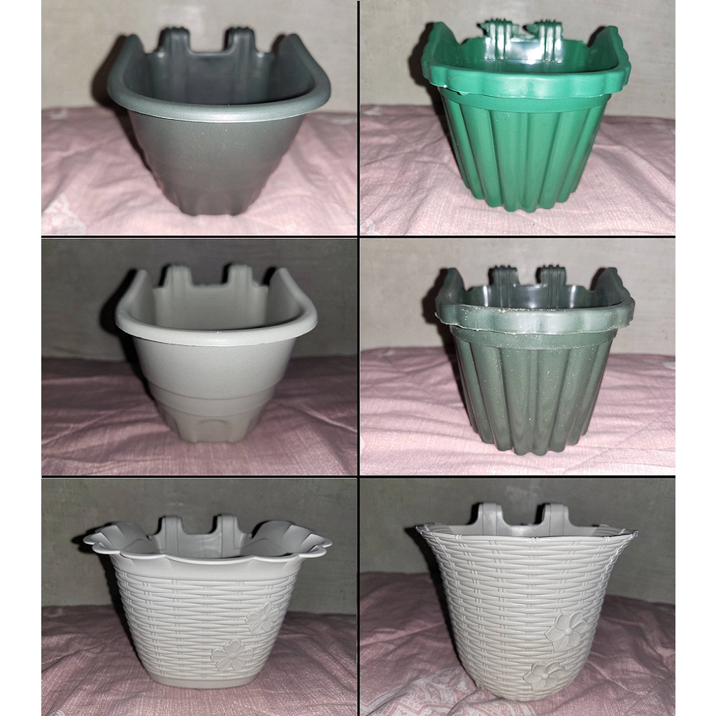 two clip wall pot / hanging pot / vertical pots / fence hanging pot