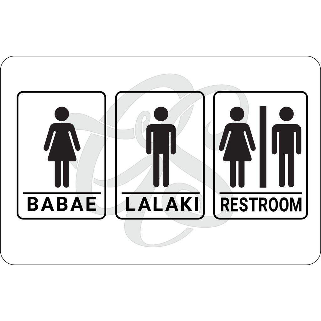 Toilet Signs Lalaki, Babae, RestroomOriginal , 1 set of 3 pcs _Home