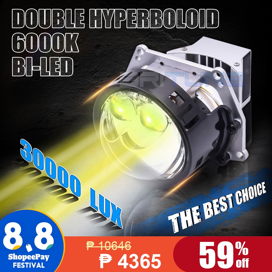 130W Bi-led Projector Lenses For Headlights Double Hyperboloid Matrix ...