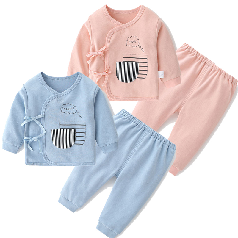 Baby Boys Girls Clothes Set Organic Cotton Soft Long Sleeve T-Shirt and Pants Outfit 2Pcs 