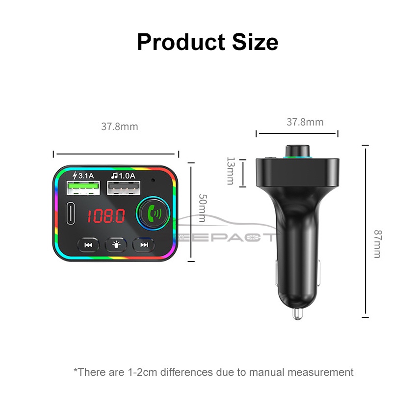 （Hot）Geepact 3.1A Quick USB Car Charger Bluetooth Car Bluetooth Receiver	Transmitter Aux Modulator H #8