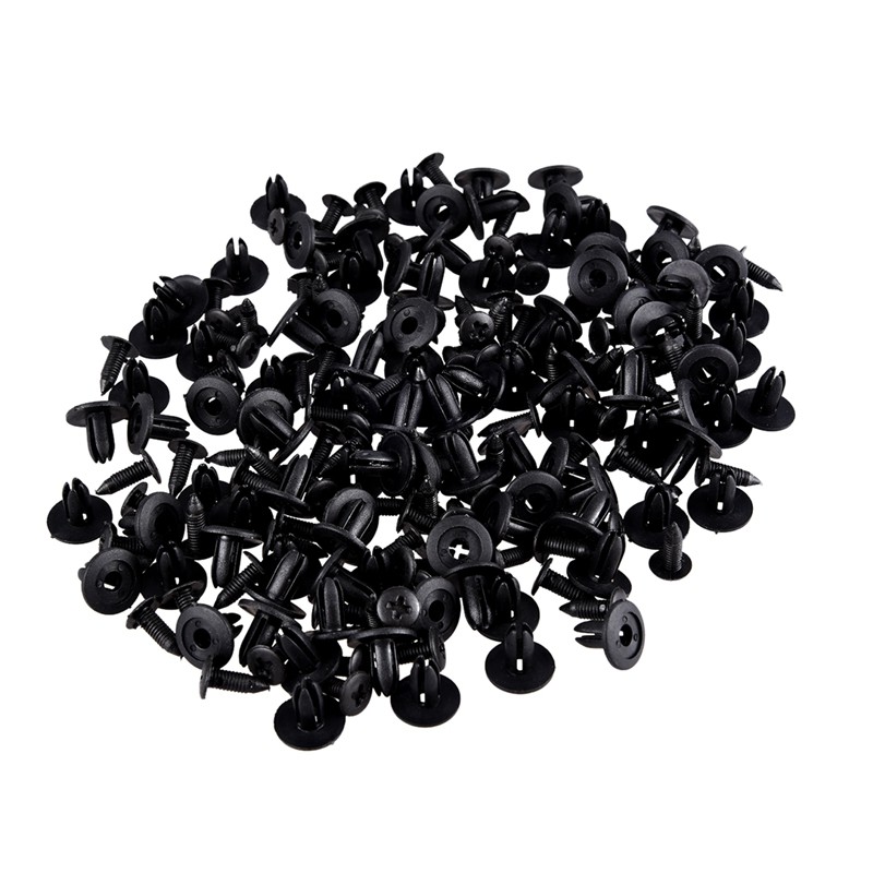 100 Pcs Car Fender Push in Type Plastic Rivets Fastener Black 15 x 13 x 6mm Shopee Philippines
