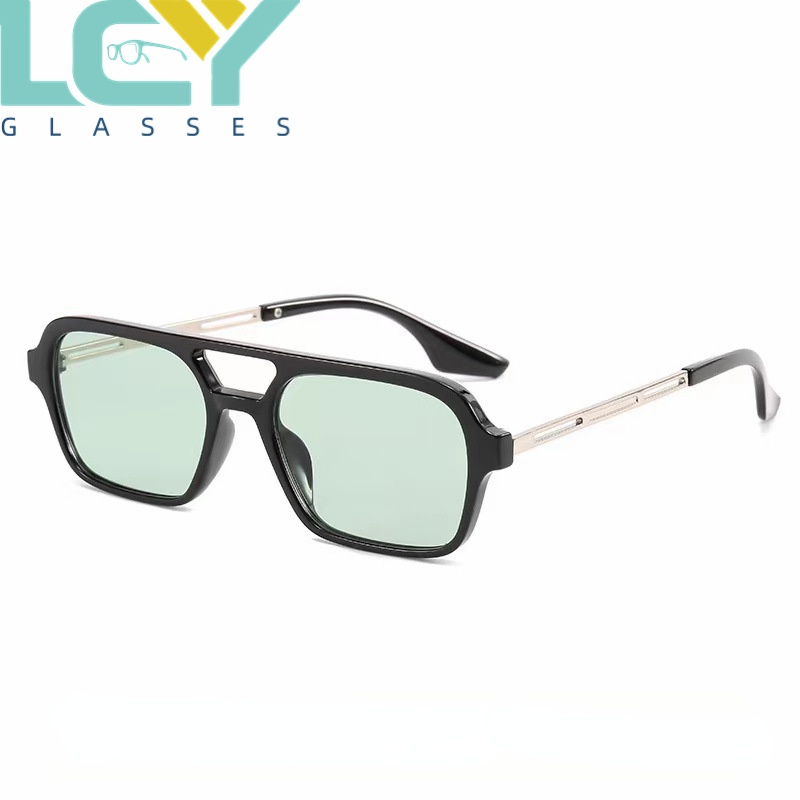 LCYY new double beam hollow sunglasses 2022 new retro net red concave shape square sunglasses 3517 (spot)