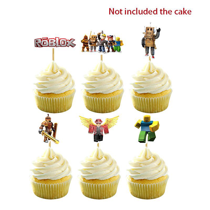 Roblox Birthday Party Supplies Banner Balloons Cake Toppers Cupcake Decor Kit Shopee Philippines - details about 1 count birthday cake topper for roblox cake decoration party decor toppers