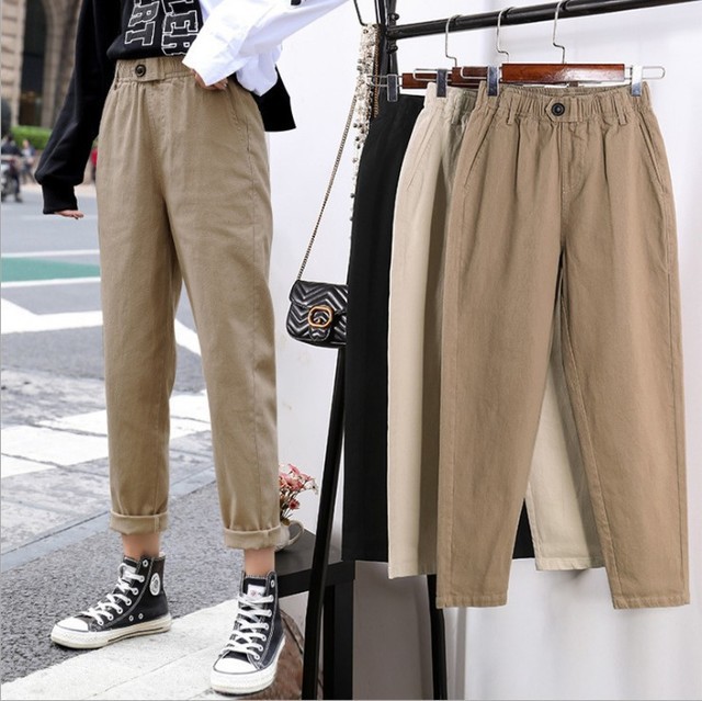Summer thin Korean women's Harem Pants new quarter loose cotton casual ...