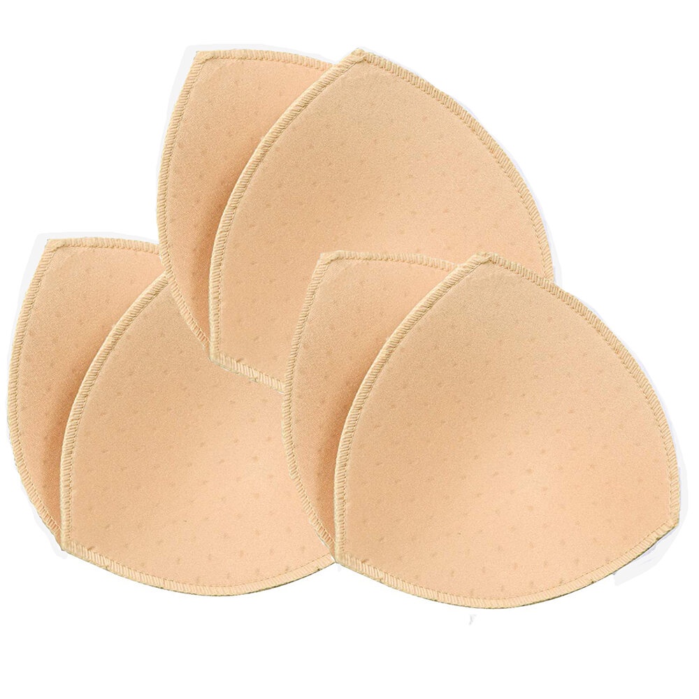 3 Pair (6 Pieces) Removable Bra Triangle Pads Women's Comfy Sports Cups