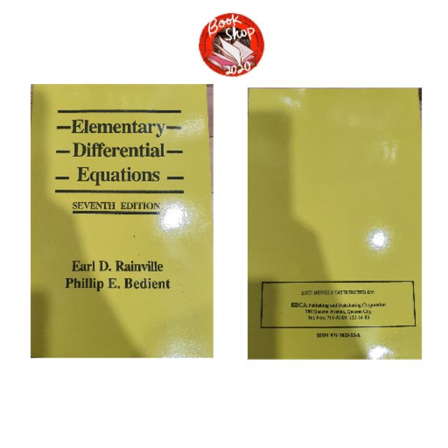 Elementary Differential Equation seventh edition by Rainville Shopee