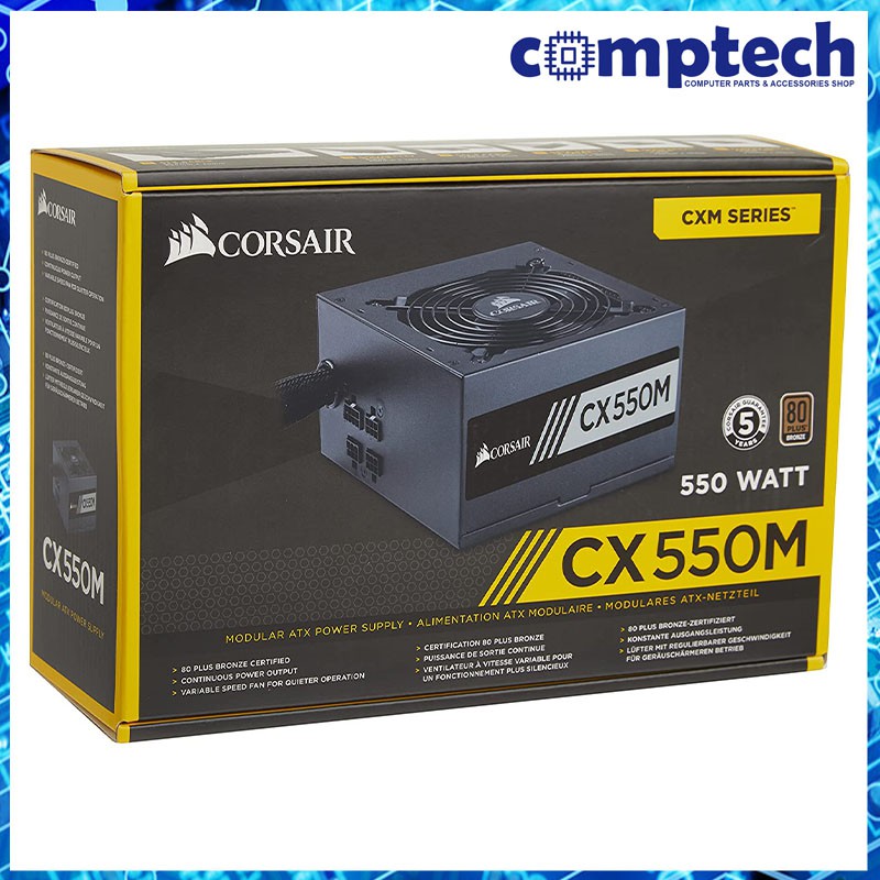 Corsair CX Series 550, 650, 750, Watt 80+ Bronze Certified SEMI MODULAR ...