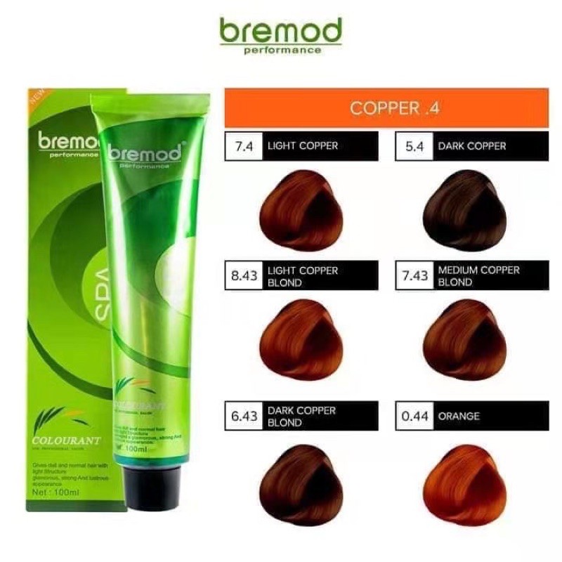 Bremod Hair Colors Copper/ Blond Orange Light Hair Styling Dressing Dyed  Cream Color 100ml | Shopee Philippines