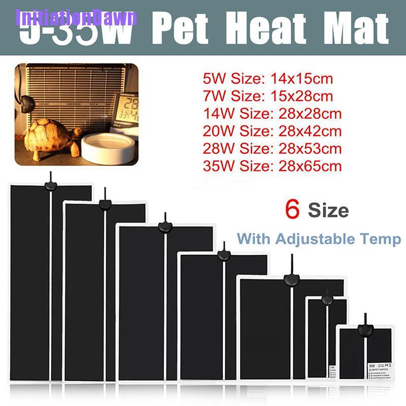 (InitiationDawn) Adjustable Temperature Reptile Heating Heat Mat Heating Pad For Pet