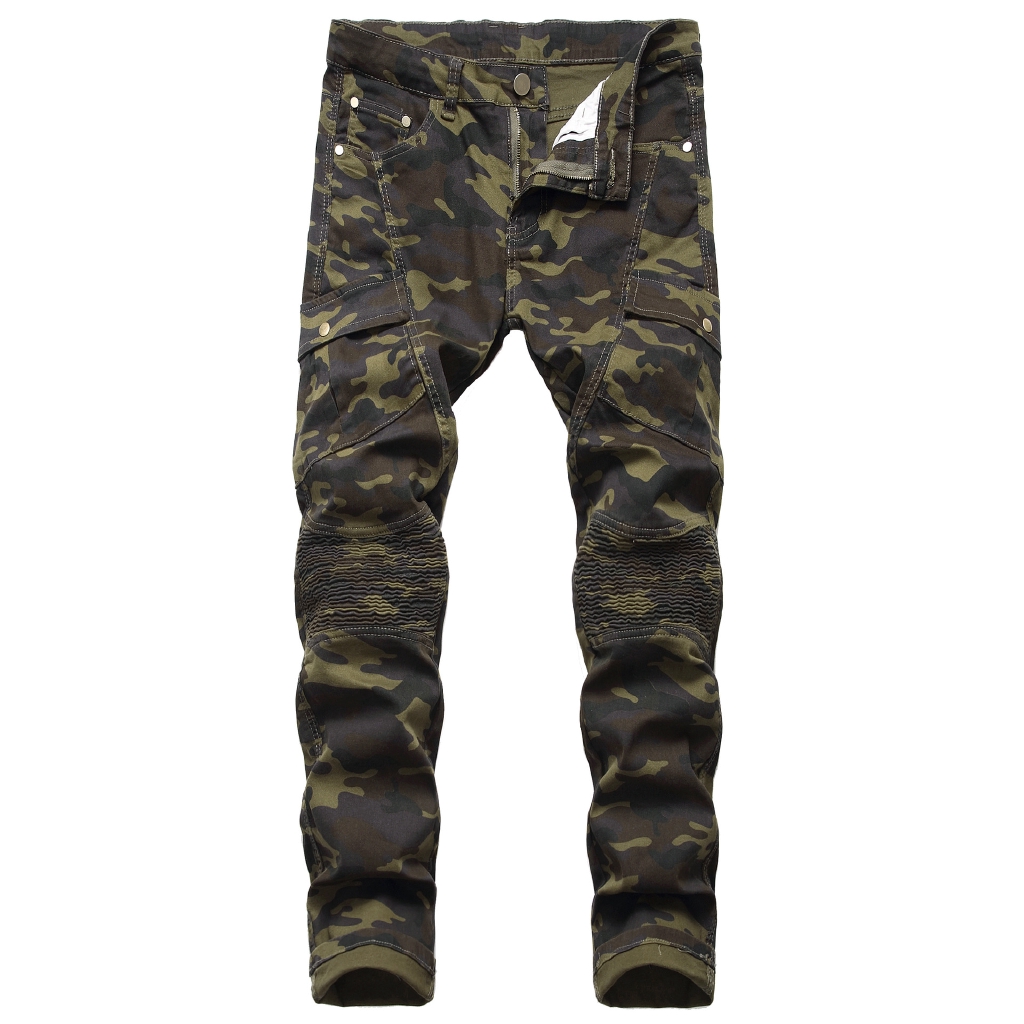 men's camouflage ripped jeans