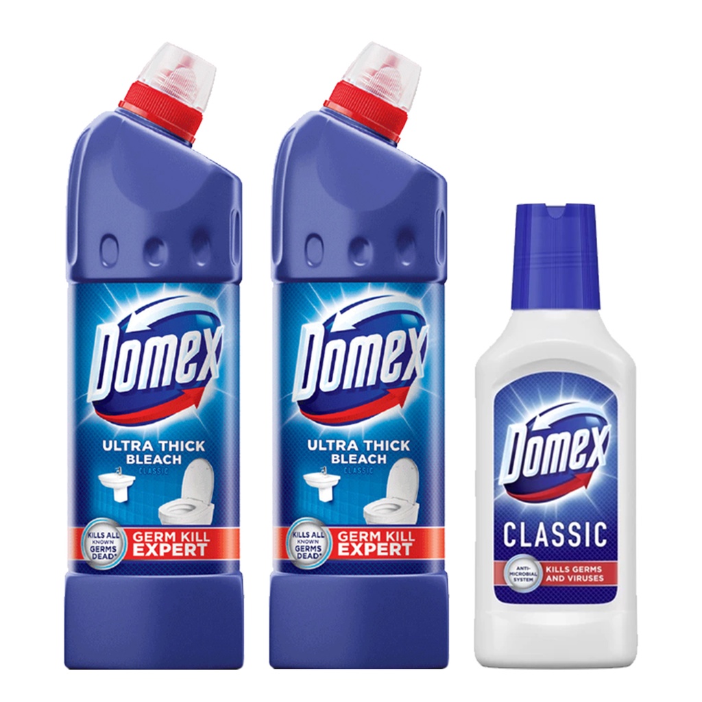 Domex Ultra Thick Bleach Classic 500ML Bottle Pack of 2 + Free Domex MP