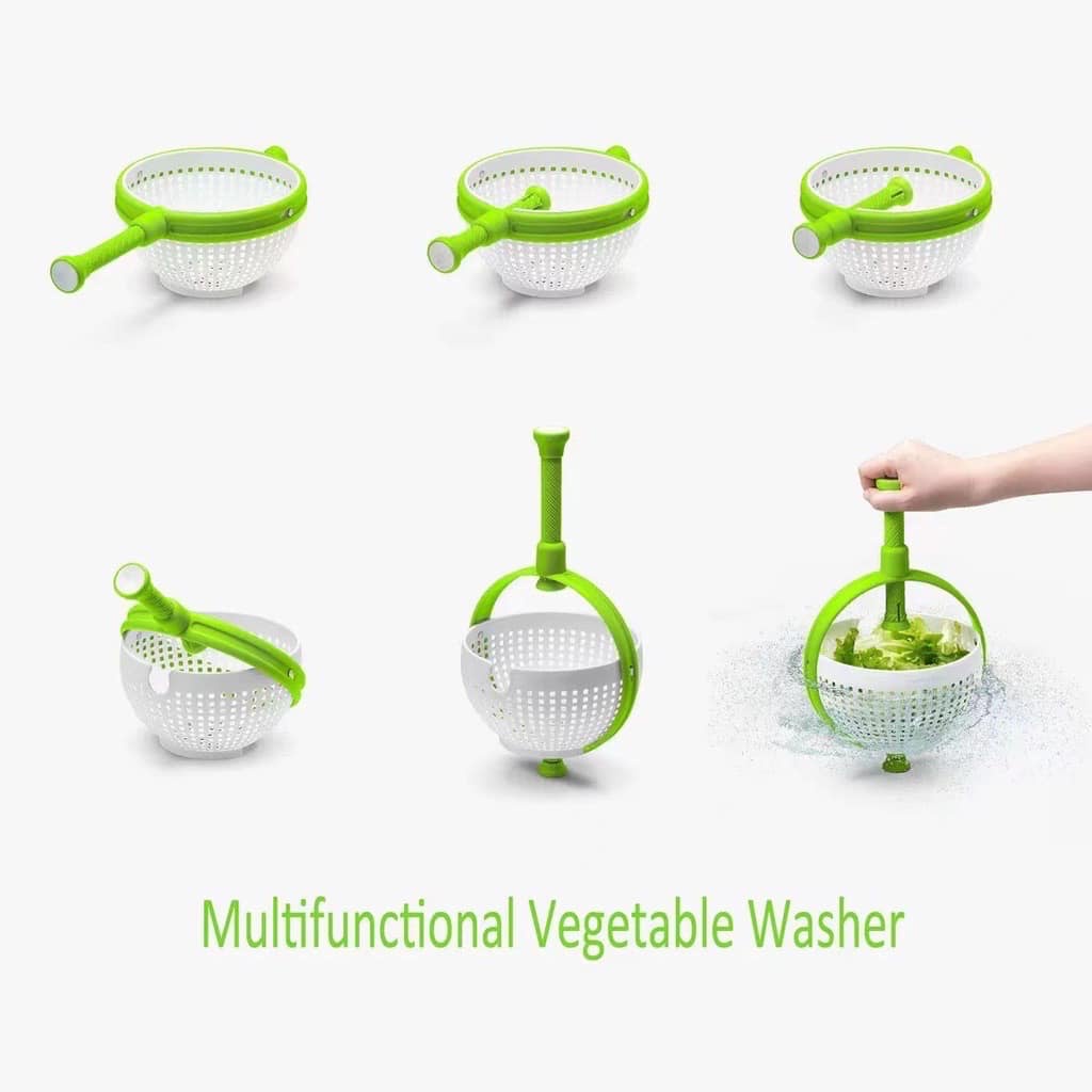 Salad Spinner Kitchen Dishwasher Rotary Drainer Spinner Shopee