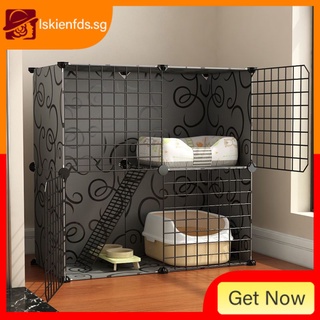 Cat Cage Household Indoor Super Large Free Space House Cottage Pet Three-Layer Small Villa NWUL