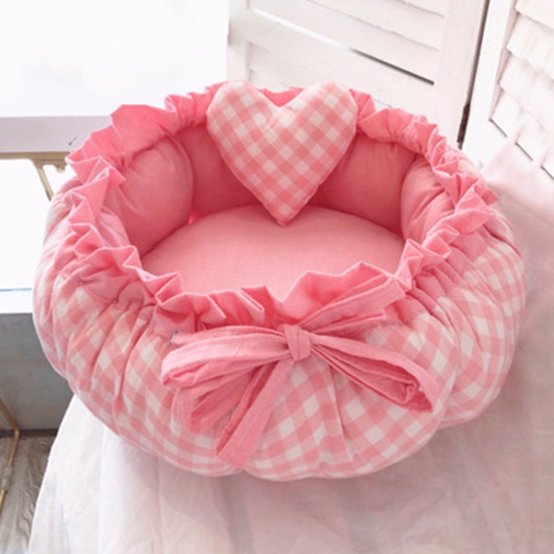 Princess Style Sweety Pet Dog Cat Bed House Cushion Kennel Pens