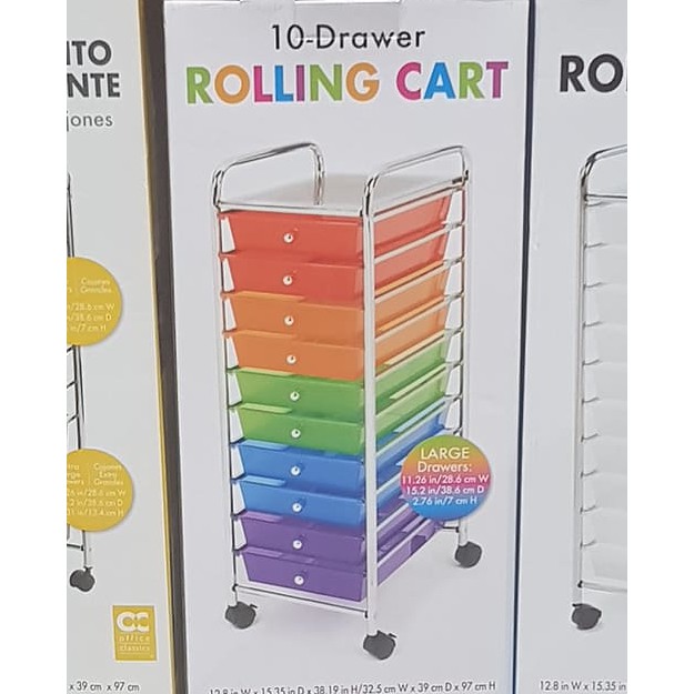 Seville Classics Multi Color 10 Drawer Organizer Cart Shopee