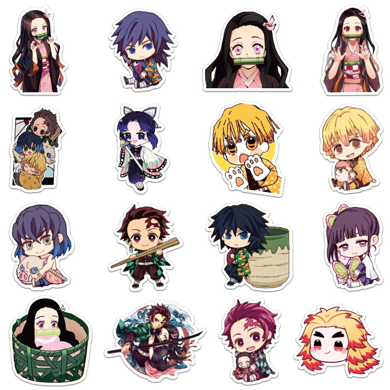 50pcs demon slayer waterproof sticker skateboarding snowboard retro vinyl sticker graffiti notebook sticker shopee philippines