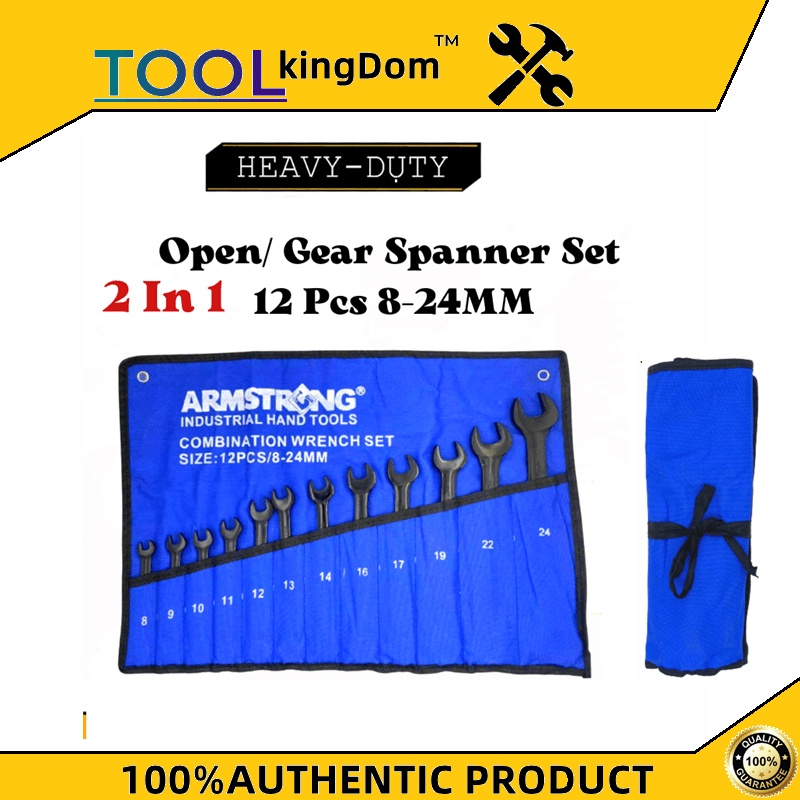 Armstrong Combination Wrench Open / Socket Gear Spanner Set Heavy Duty