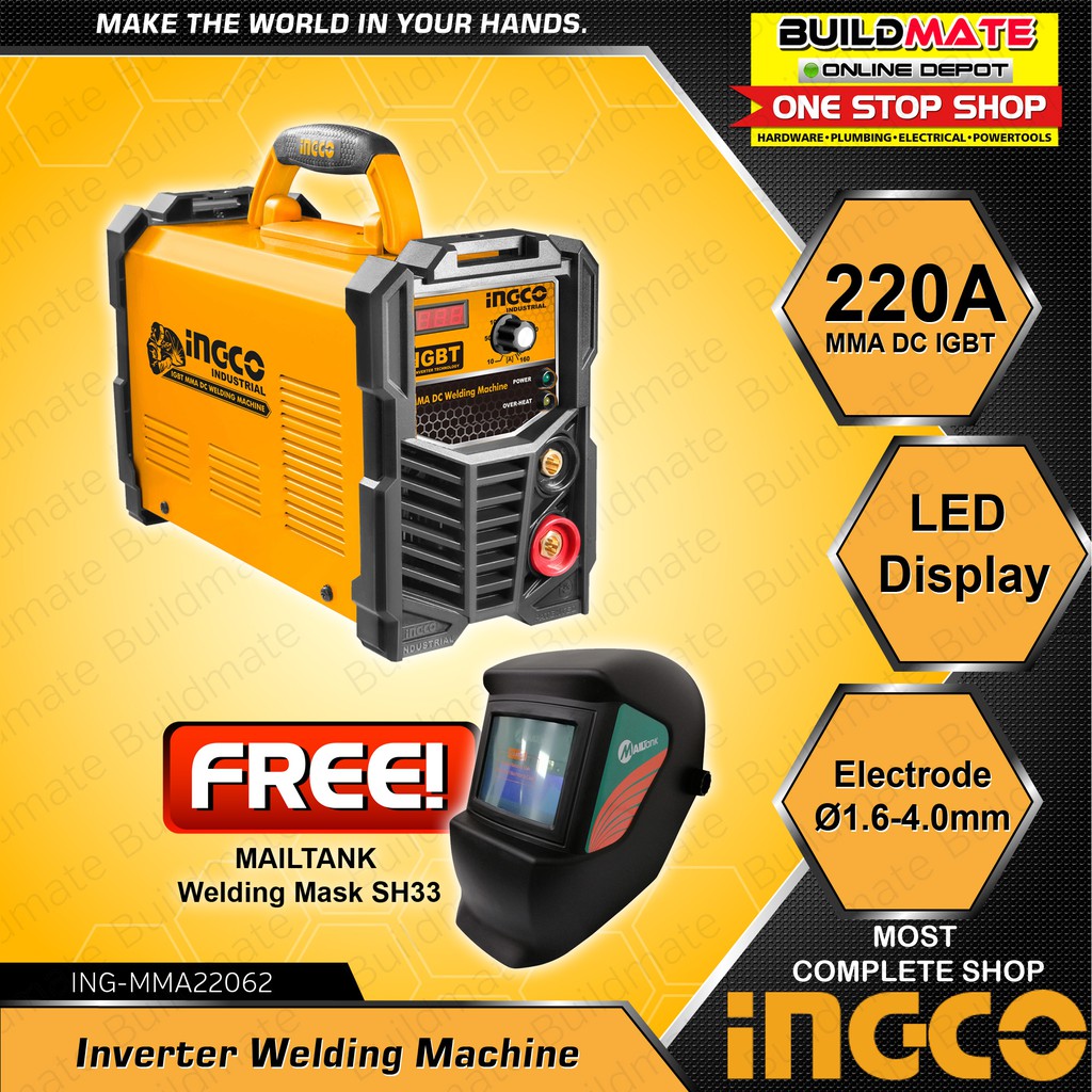 INGCO MMA DC IGBT Inverter Welding Machine 220A INGMMA22062 +FREE