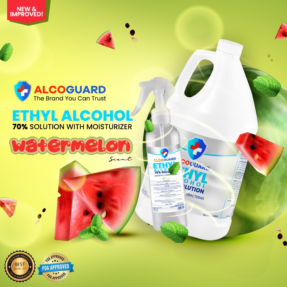 Watermelon Scent - Alcoguard Ethyl Alcohol 70% Solution - 1 Gallon ...