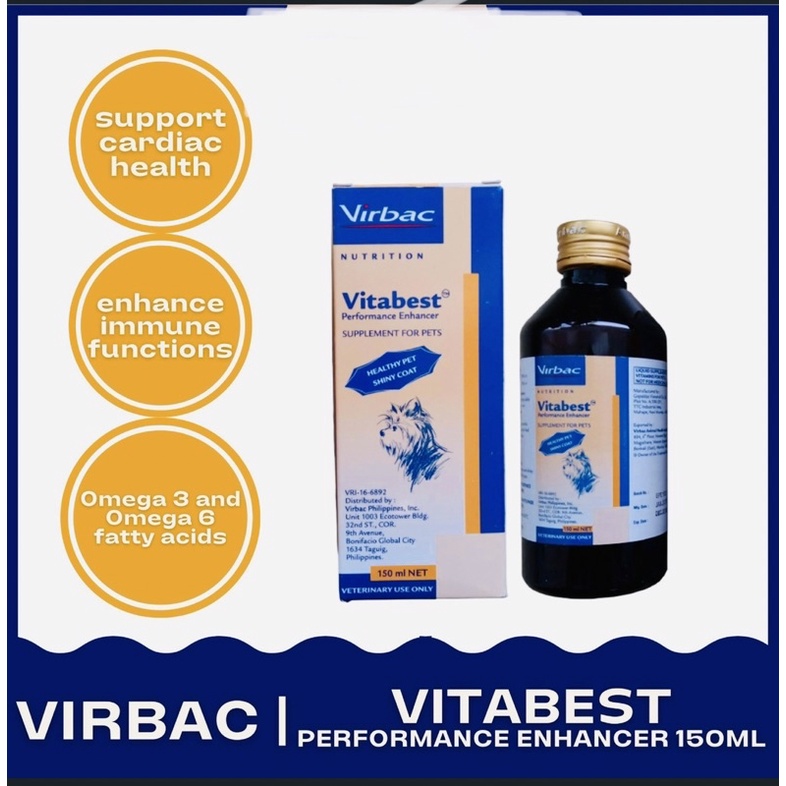 Virbac Vitabest Performance Enhancers Pet Supplement Vitamins & Shiny