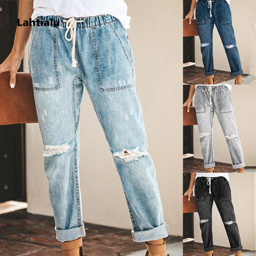 elastic waist jeans for ladies