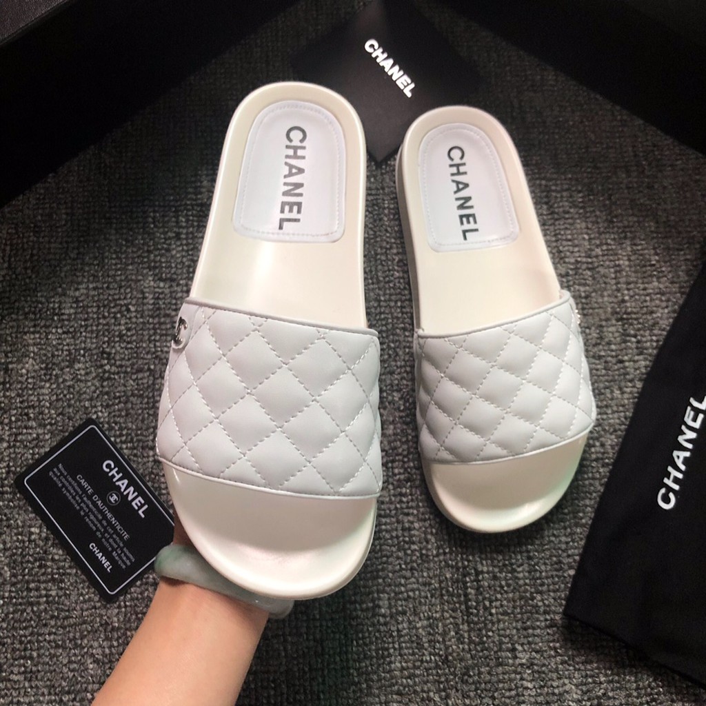 chanel slide sandals