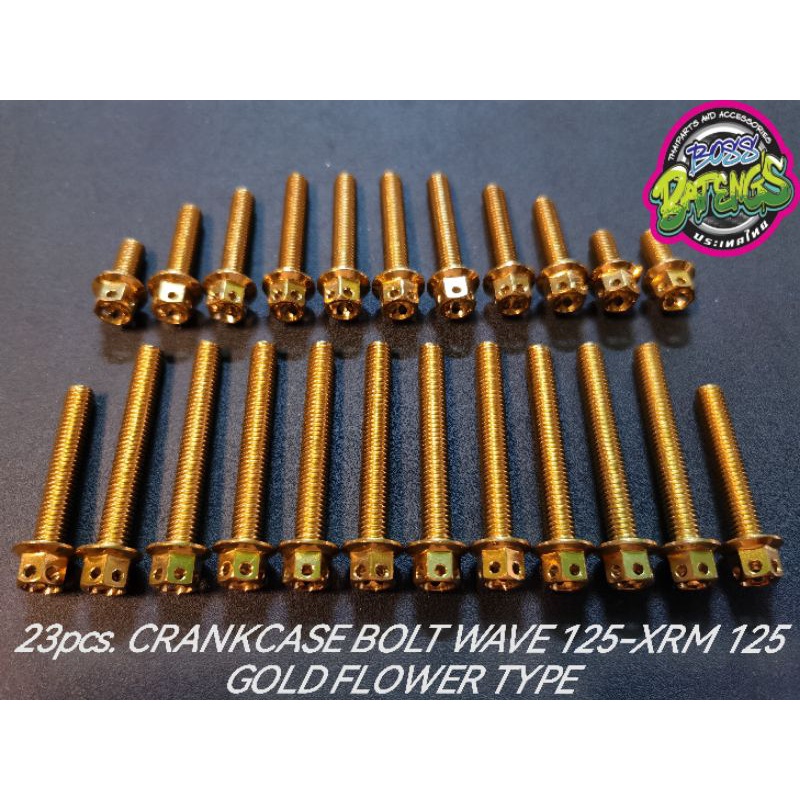 heng-23pcs-crankcase-bolt-wave-125-xrm-125-gold-white-gold-titanium